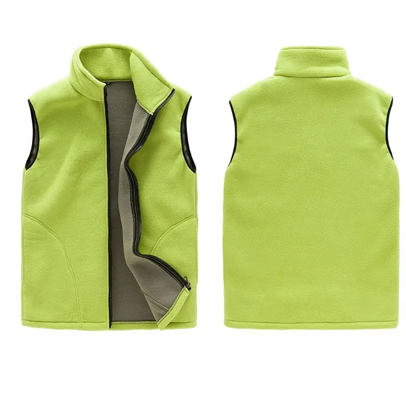 Женский зимний теплый флисовый жилет на молнии без рукавов повседневный верхняя