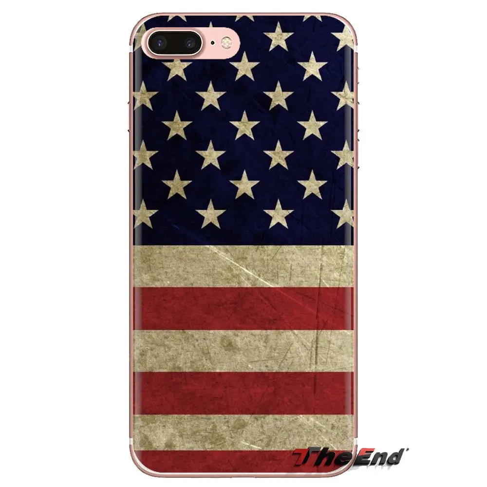 Silicone Cases Covers American flag wooden For Samsung Galaxy S2 S3 S4 S5 MINI S6 S7 edge S8 S9 Plus Note 2 3 4 5 8 Coque Fundas |