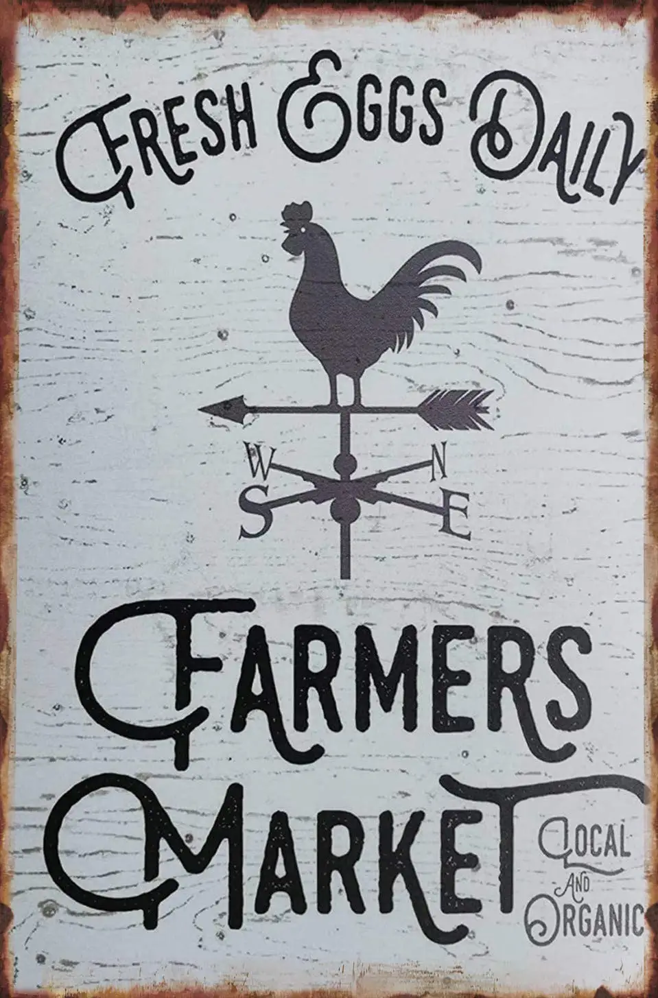 

Fresh Eggs Daily Vintage Farmers Market Wall Decoration Plaque Bar Farm Cafe Metal Sign 8x12 Inches