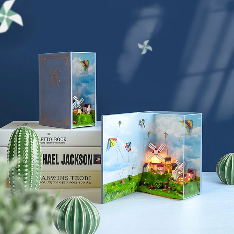 

Diy Mini Book House Miniature Dollhouse Kit Book Nook Roombox Building Kits Doll House Furniture Birthday Gift Toys For Children