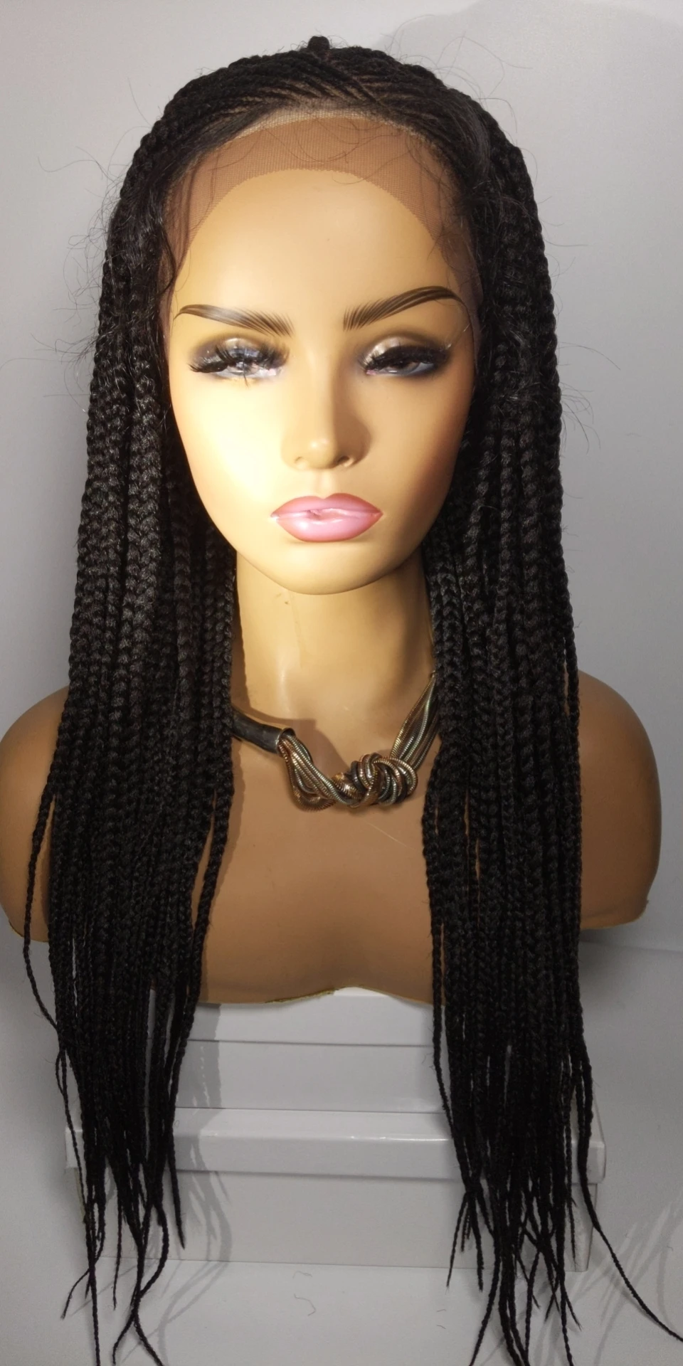 Synthetic braids wig frontal wig 24 inches