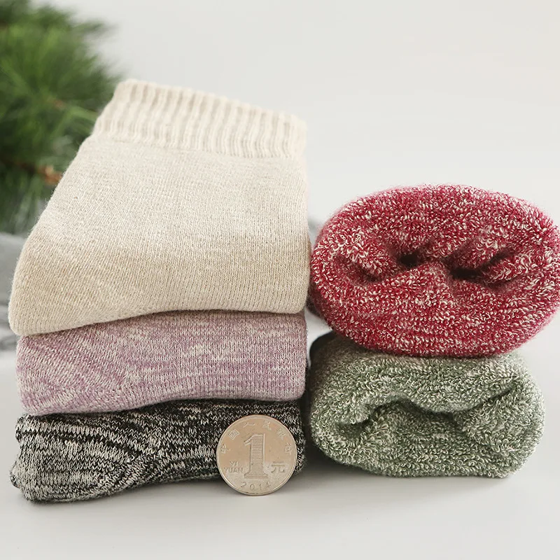 Зимние толстые носки из шерсти мериноса лыжные ботинки женские для бега зимние