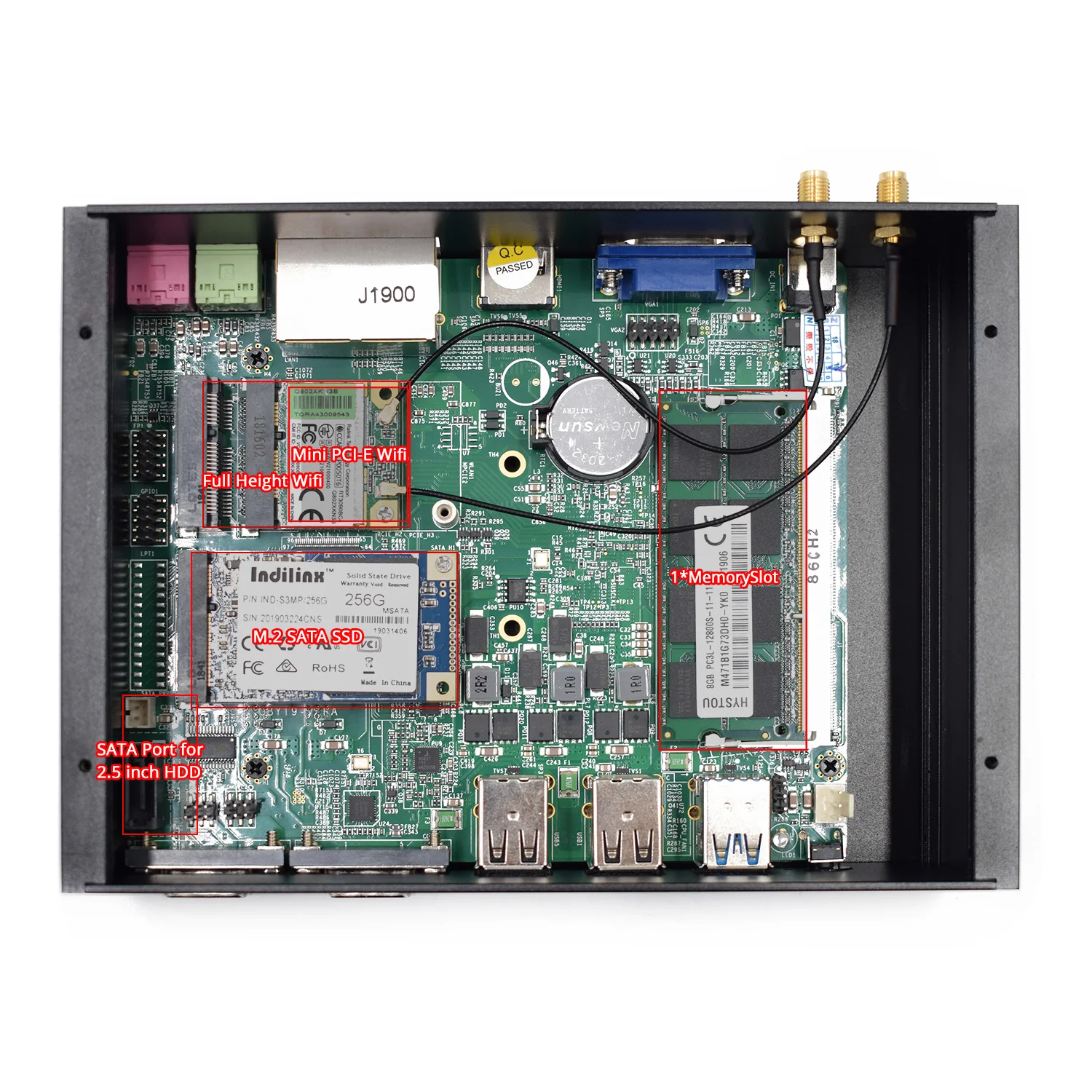 Мини-компьютер с поддержкой Celeron J1900 rs485 com ddr3 hd vga слот для SIM-карты | Компьютеры и