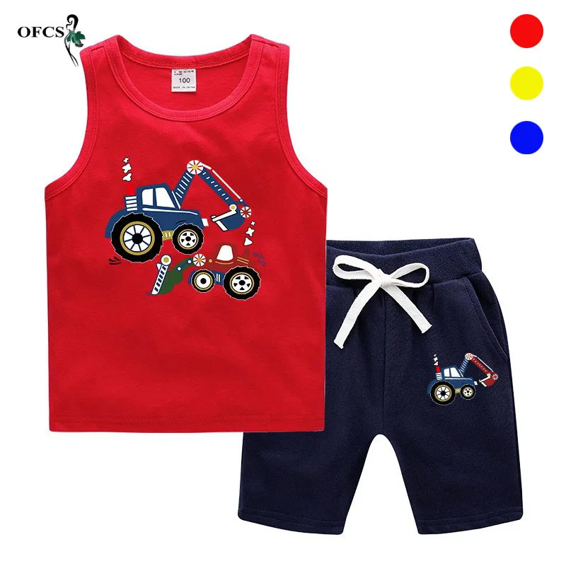 

С рисунком героев из мультфильма для маленьких девочек Комплекты одежды новый летний детям от 2 до 12 лет без рукавов с принтом хлопковая фут...