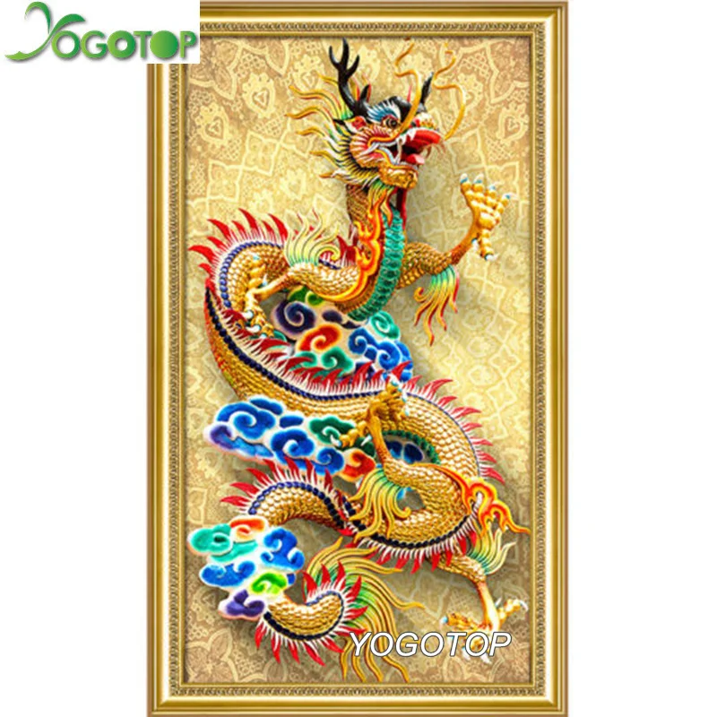 

large 5D DIY Diamond Embroidery china Dragon Full square round Diamond Painting Cross Stitch,Mosaic,home decor YY2429