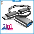 Кабель-переходник OTG 2 en 1, trenzado de nailon, USB 3,0, Micro USB Type C, адаптер данных для Huawei
