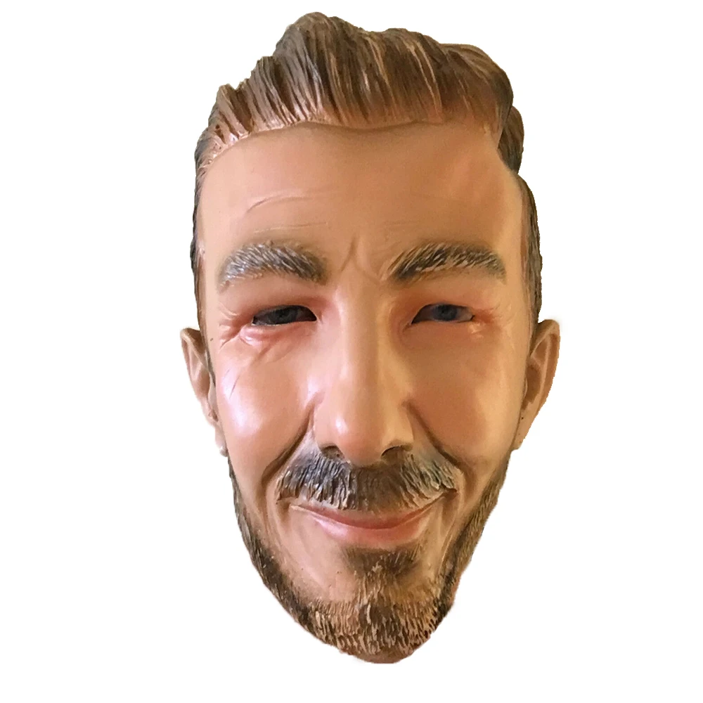 

Мужская латексная маска с человеческим лицом Дэвид Бекхэм, маска знаменитостей на всю голову, реквизит для костюма футбола, звезды