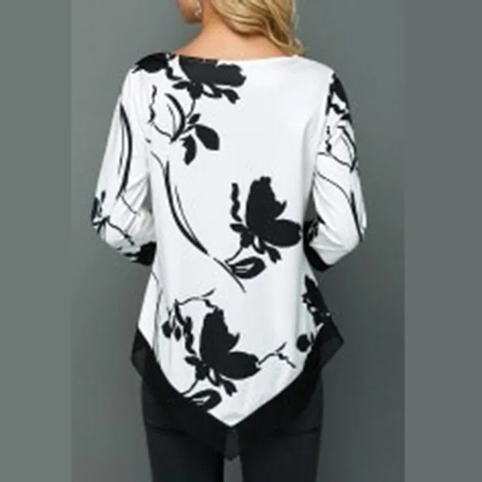 Женские топы и блузки размера плюс 5XL, осень, блузы с длинным рукавом и круглым вырезом, рубашки для женщин, элегантные топы для отдыха, базовые Блузы