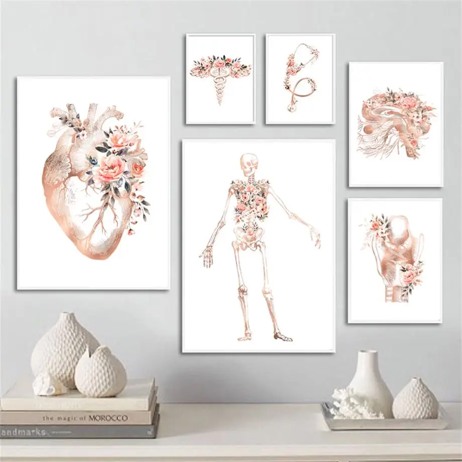 Настенная картина скандинавские постеры с изображением цветов соединенных