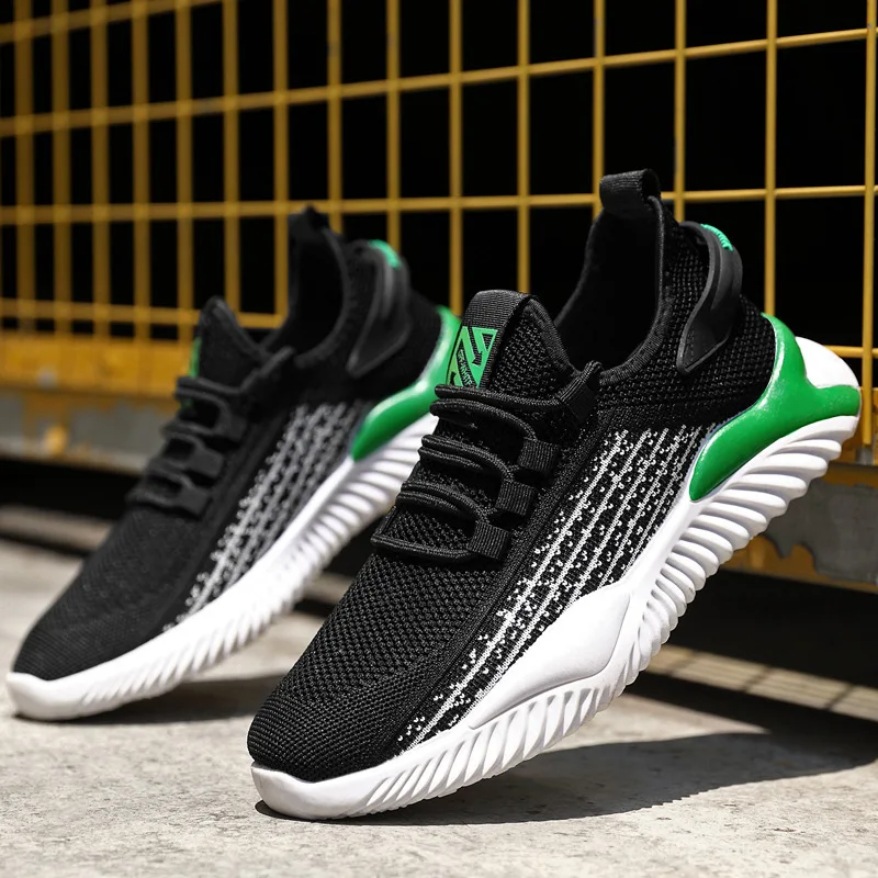 

Men's Casual Shoes Sports Shoes Summer Flying Fabric Lace Up Light and Comfortable Breathable Walking Large Size 2021