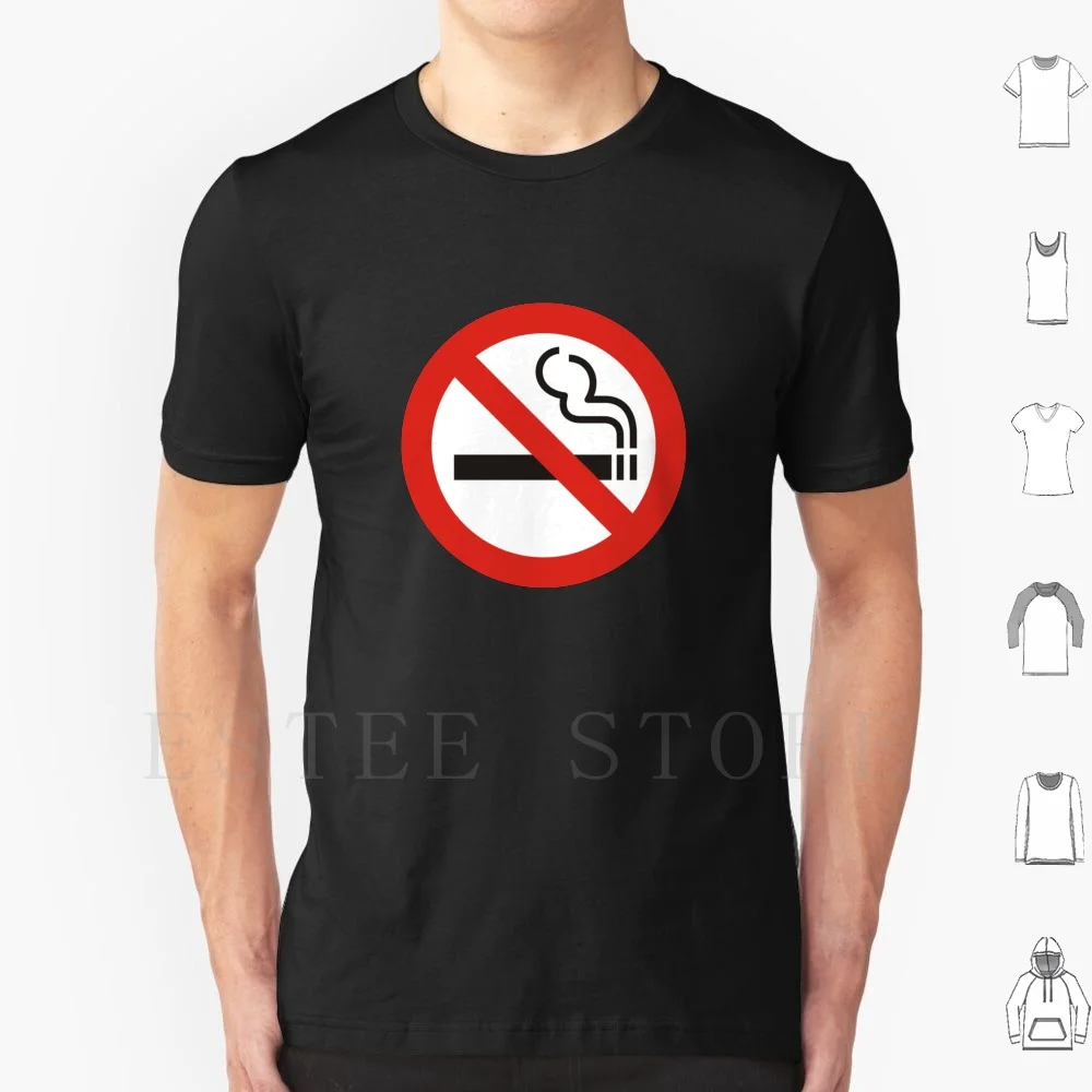 

No Smoking Sign T Shirt Print Cotton No Smoking Cigarette Tobacco Ban Smoke Free No Smoking Sign Forbidden Warning Prohibited