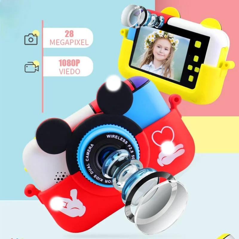 

Children Mini Digital Camera Mic 2.4 Inch IPS Screen 1080P HD Camera Video Selfie Mini SLR Children Toy Camera Birthday Gift