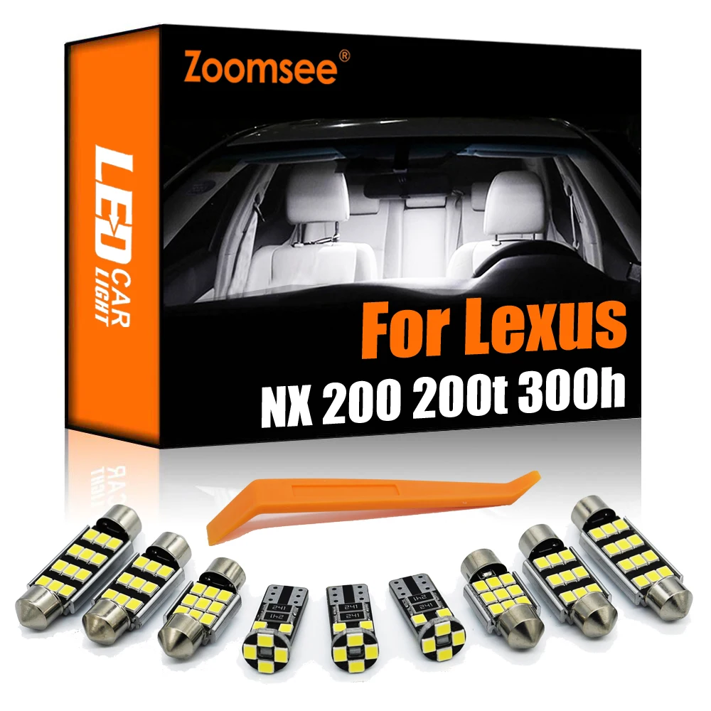 

Zoomsee 8 шт. внутренсветодиодный ная лампа для Lexus NX NX200 NX200t NX300h 2014 2015 2016 2017 Canbus купольная лампа для автомобиля для чтения в багажнике светильник