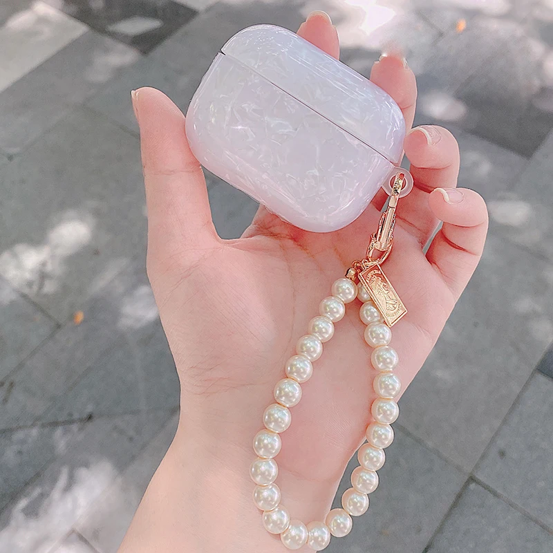Роскошный глянцевый чехол для наушников Apple Airpods Pro Чехол Airpod 3 милый жемчужный