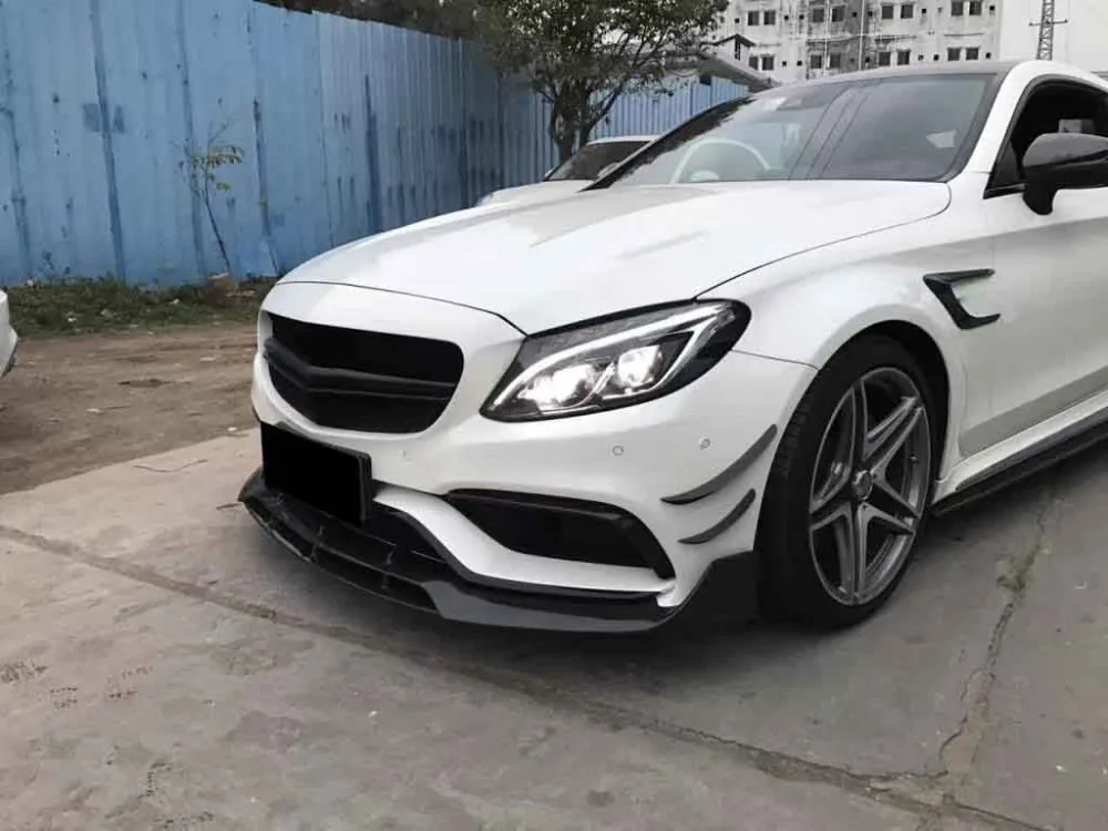Верхний разветвитель переднего бампера из углеродного волокна для Benz W205 C205 S205 C63 и C63s AMG Sedan& Coupe