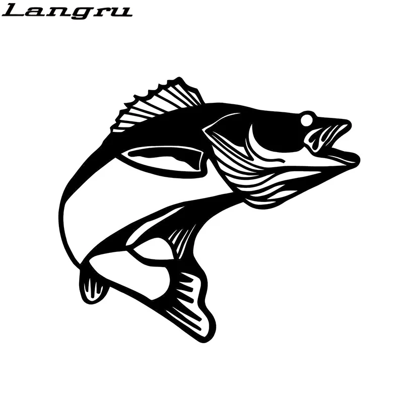 

Langru 15*13,2 см Персонализированная наклейка «Судак» рыболовные виниловые графические наклейки аксессуары Jdm