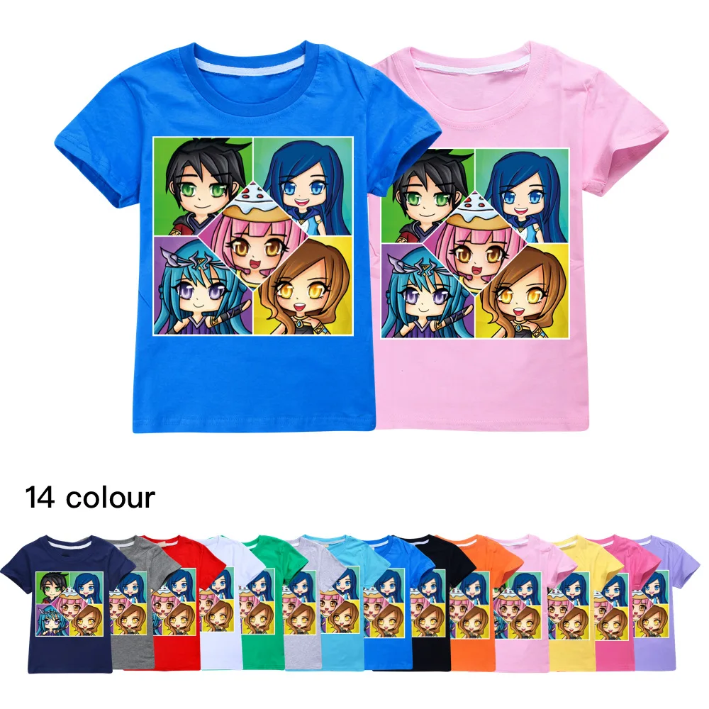 

2021 New Summer Boys Girls Its Funneh Short Sleeve T-Shirt Tops Children Costume Cosplay Clothes Kids cotton Cartoon Tees