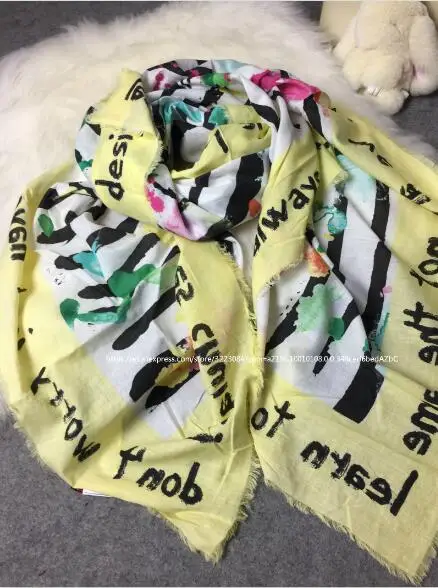 Роскошный женский шарф летний испанский дизайнерский цветочный шарф mr. print wrap Шарф - Цвет: 34
