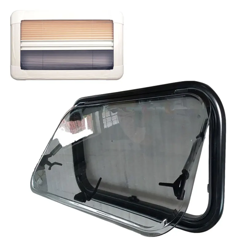 500X300mm RV Window Aluminum Alloy Round Corner Acrylic insulation Glass Travel Trailer Motorhome Camper Caravan Accessories