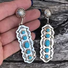 Винтажные богемные длинные серьги-подвески для женщин, ювелирные изделия в стиле бохо, этнические серьги из искусственного камня, ювелирные изделия в подарок