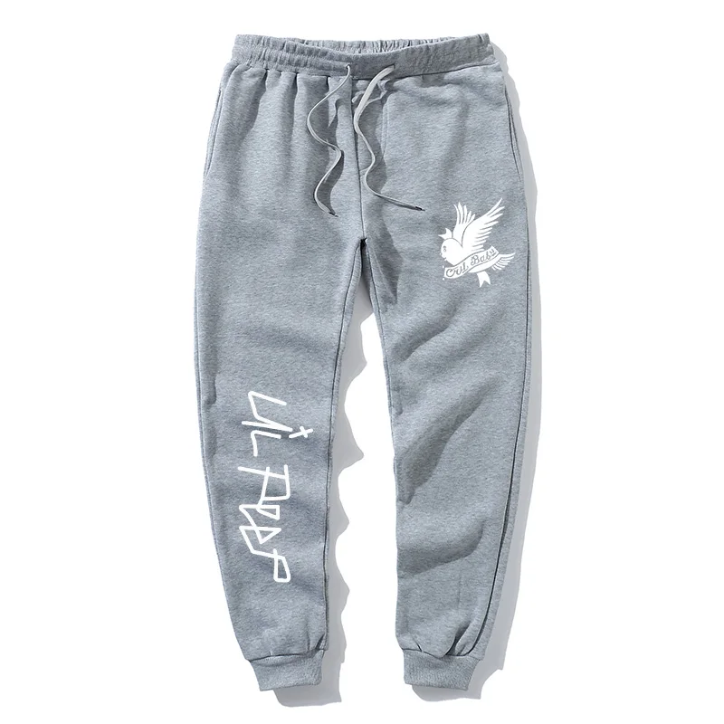 Brand cotton casual pants hip-hop street clothing lil.peep letter print trousers men and women jogger oversized sports | Мужская одежда