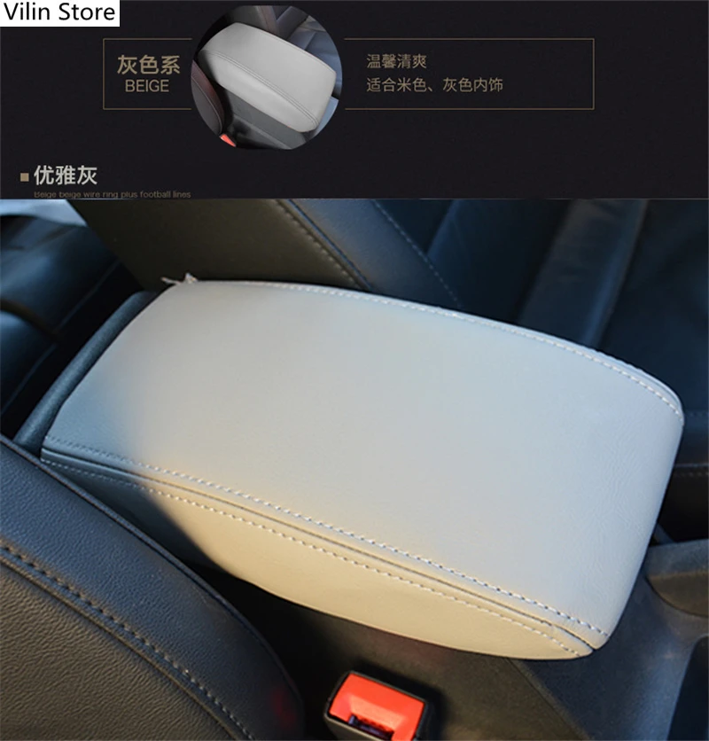 

Car Styling Armrest Pad Leather Center Console Arm Rest Seat Box Cover For Hyundai Elantra Interior Accessories