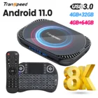 ТВ-приставка Transpeed Amlogic S905X4 Android 11 4G 16G 32G 64G 128G Voice Dual Wifi BT4.0 4K 8K 3D медиаплеер телеприставка