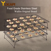 ydeapi 3 layers stackable wire grid cooling tray cake food rack oven kitchen baking pizza bread barbecue cookie holder biscuit