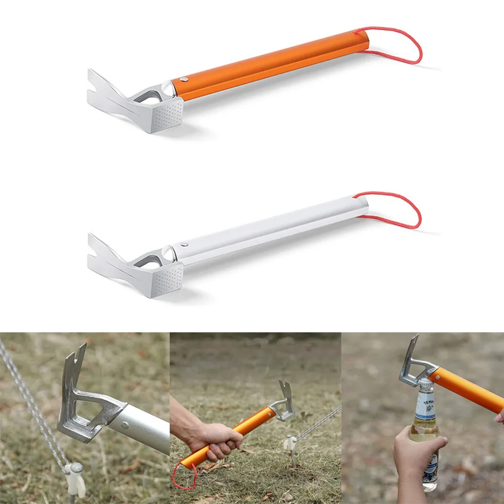 

Outdoor Claw Hammer Light Multi-purpose Camping Hammer Stainless Camping Tent Peg Hammer Hiking Climbing Stakes Nail Puller