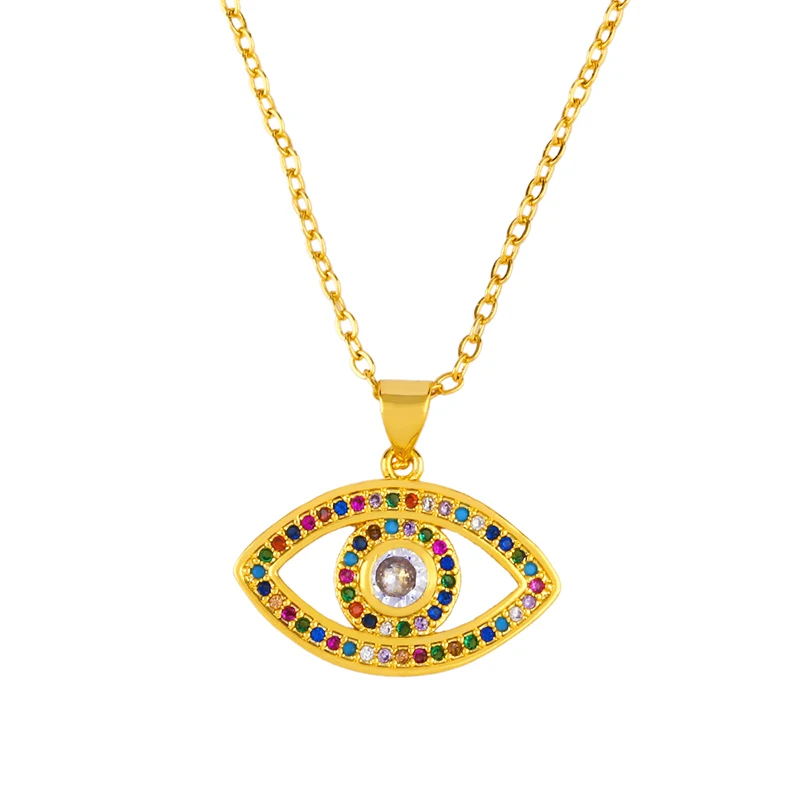 EYIKA Популярные Ретро ювелирные изделия Радужный кубический цирконий кулон