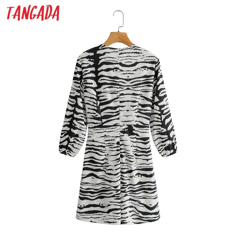 

Tangada Women Vintage V Neck Leopard Playsuits Zipper Long Sleeve Rompers Ladies Casual Chic Jumpsuits 1F44