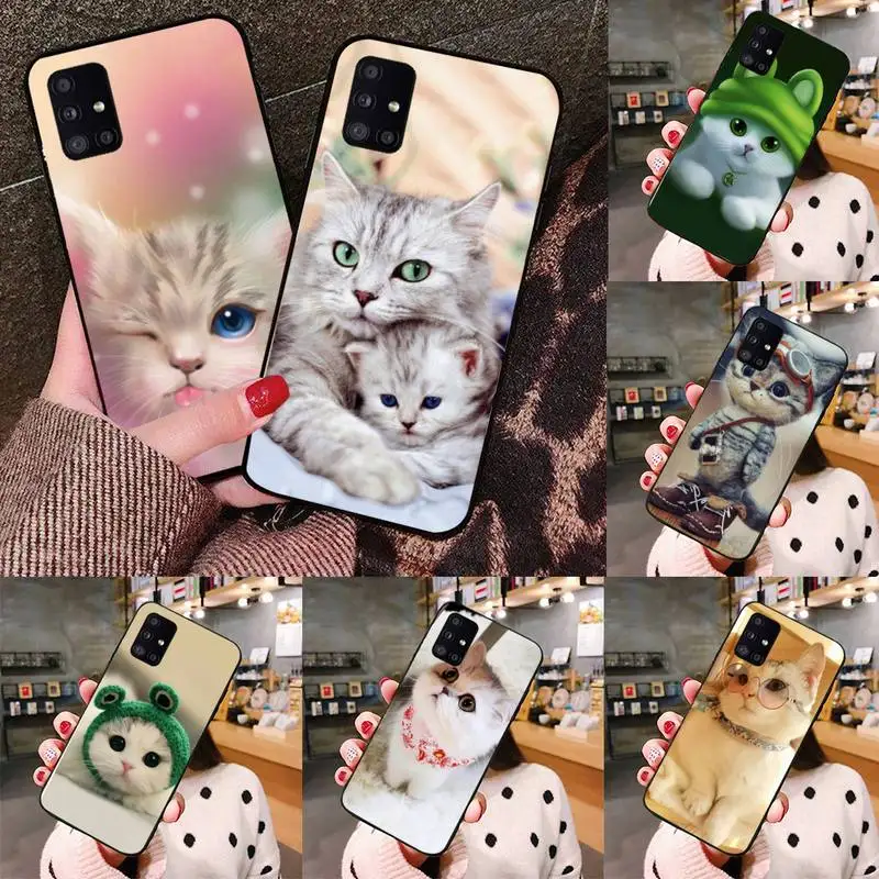 

Animal Cat Phone Case black For Samsung galaxy S 21 20 10 8 A 51 71 50 21s 70 40 20 20e note 10 plus Ultra 5g fe