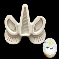 new unicorn chocolate silicone mold turn sugar west point mousse plug in ear eye horn spot wholesale cake mould fondant molds