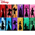 Алмазная живопись Disney 5D сделай сам, иллюстрация из серии силуэтов принцессы, полноразмернаяквадратная Алмазная вышивка, украшение для дома