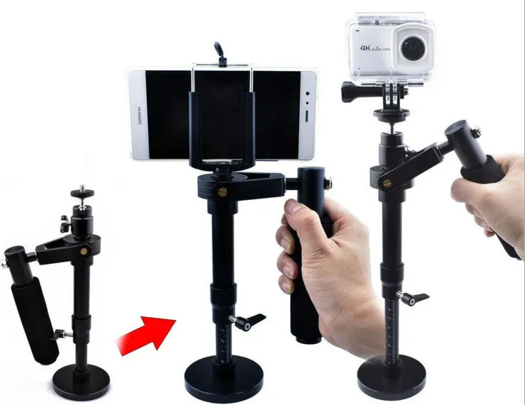 Foleto S30 Регулируемый мини ручной карданный видео съемочный фиксатор Steadycam для GOPRO iphone samsung телефон смартфон камеры