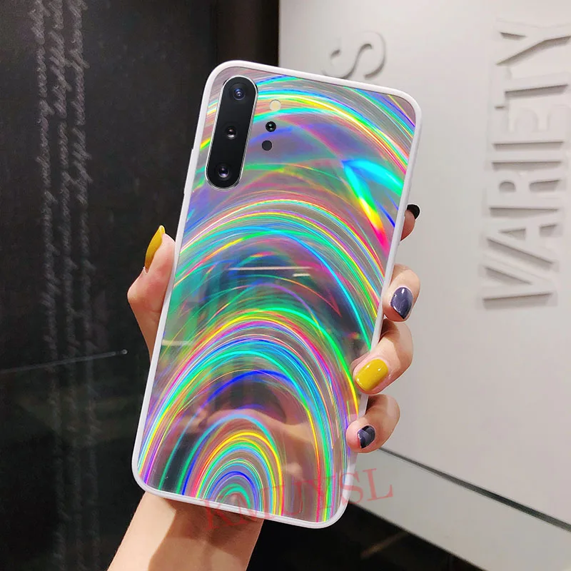 7 Радужный зеркальный чехол для samsung Galaxy S8 S9 S10e Note 8, 9, 10, J4 J6 плюс J8 A7 A70 A60 A50s A40 A30s A20s A10s блестящая Обложка - Цвет: 7