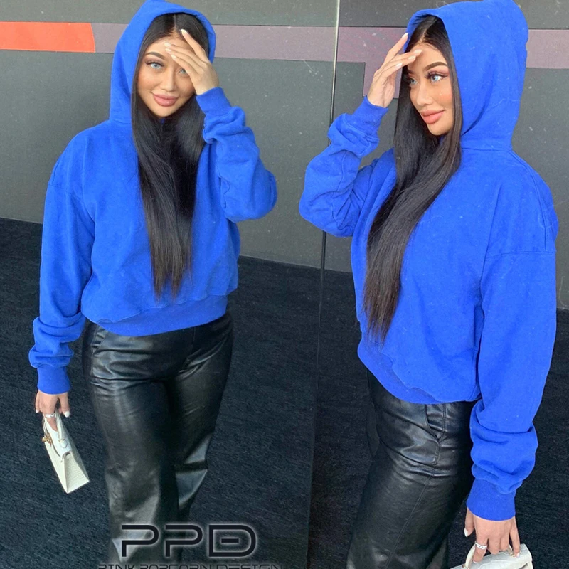 Fashion Harajuku Spring Hoodie Women Loose Korean Style Sweatshirt Autumn Streetwear Solid Color Hoodies Pullovers | Женская одежда