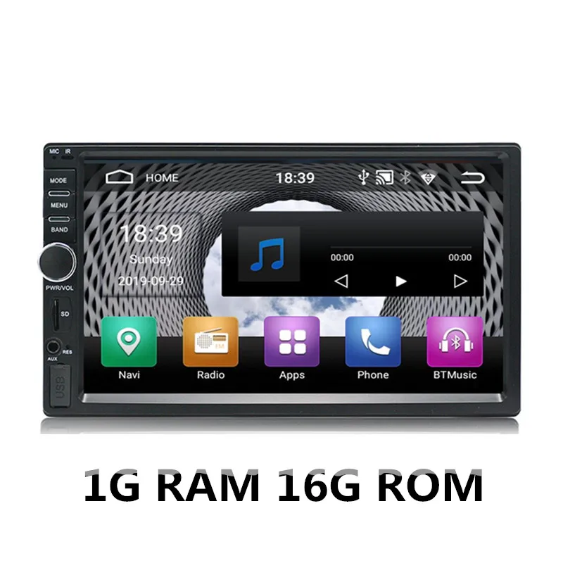 1GB RAM 16GB ROM Популярный 2 Din Автомобильный мультимедийный плеер Аудио-Видео Android стерео MP3 MP4 Wi-Fi Bluetooth 7 дюймов Сенсорный экран SD USB слот 1024*60 - Цвет: 1GB RAM 16GB ROM