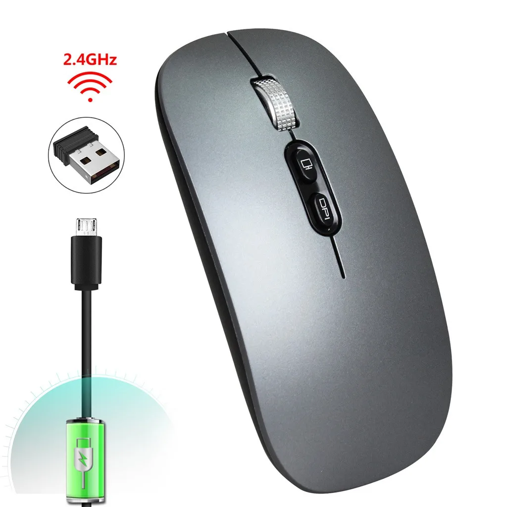 Игровая Мышь перезаряжаемая 2,4g беспроводная Мышь металлическая Бесшумная оптическая Мышь для ноутбука Мышь Прямая поставка