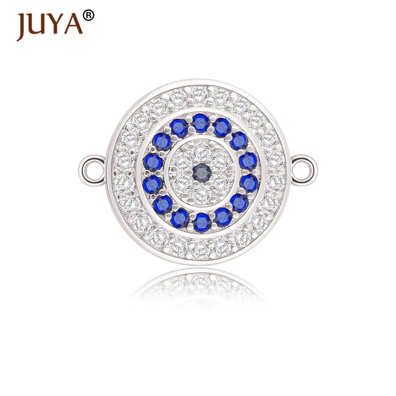 silver Juya модный материал для изготовления украшений 10 типов греческого глаза/Турецкий глаз/чармы «от дурного глаза» разъемы для ювелирных изделий DIY ремесло - Цвет: silver