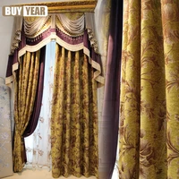 curtains tulle for living room dining bedroom valance luxury european style thickening shading modern window mantle villa