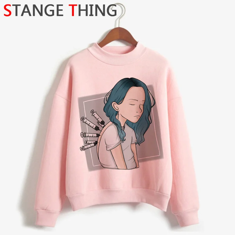 Billie Eilish плохого парня веселое Harajuku толстовки с принтом в виде героев мультиков