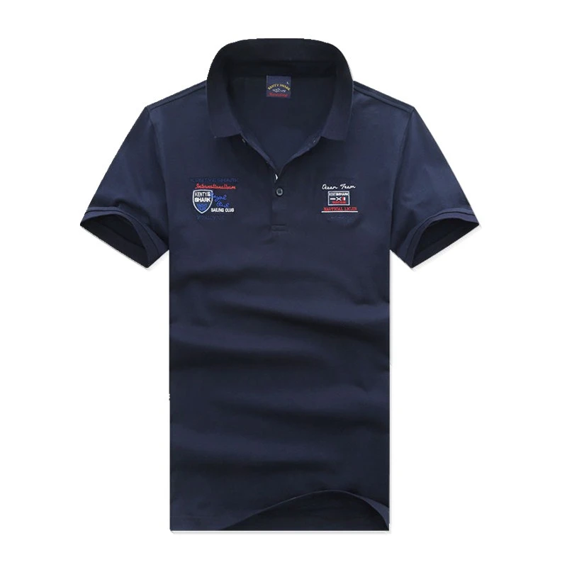

Summer 2021 New Shark Brand Casual Thin Solid Short Sleeve Male Camisa Polo Masculina Shirt Lapel Men Breathable Clothing Hombre
