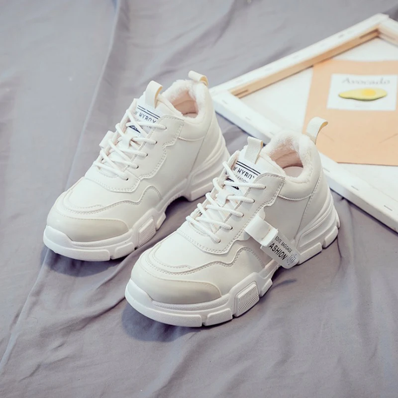 Женская Повседневная обувь из искусственной кожи модные женские кроссовки на