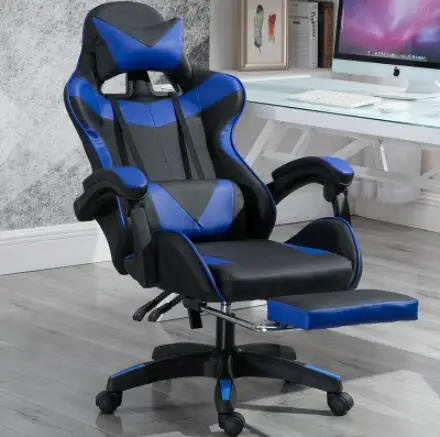 with feetrest VESCOVO Silla массажный стул геймера компьютерное игровое регулируемое кресло Кожаное офисное кресло - Цвет: with feetrest
