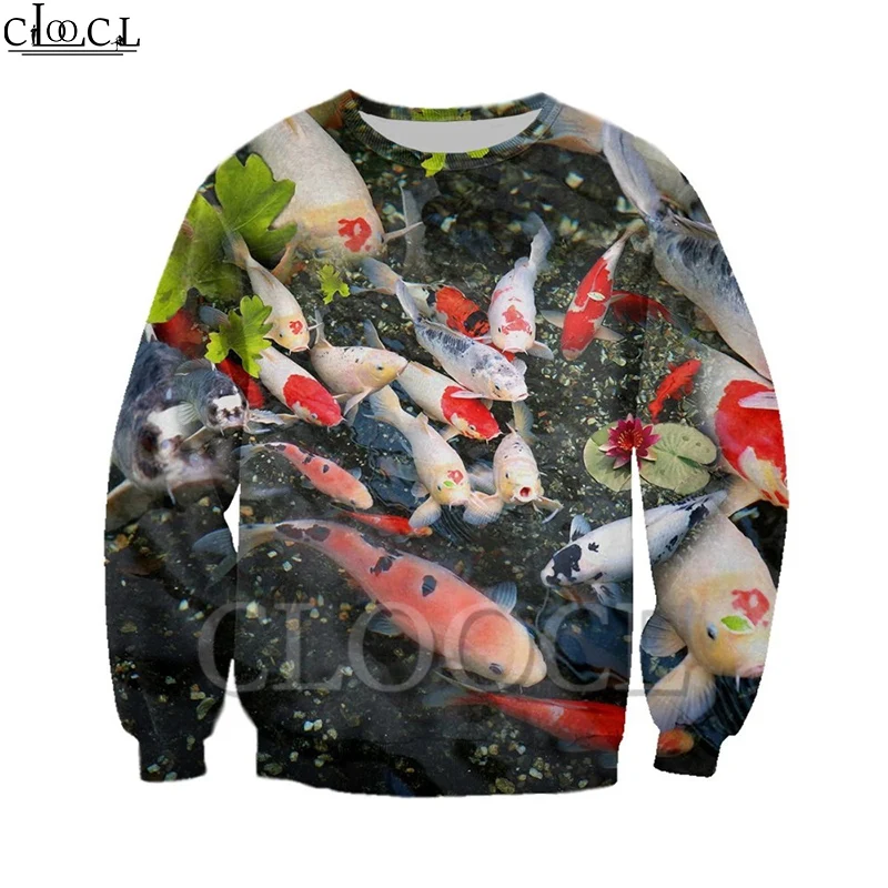Мужская толстовка CLOOCL с красивым 3d рисунком рыбы животных модная Толстовка в