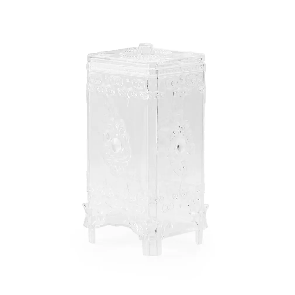 

Desktop cotton pad storage box plastic transparent box Creative European cosmetics storage box