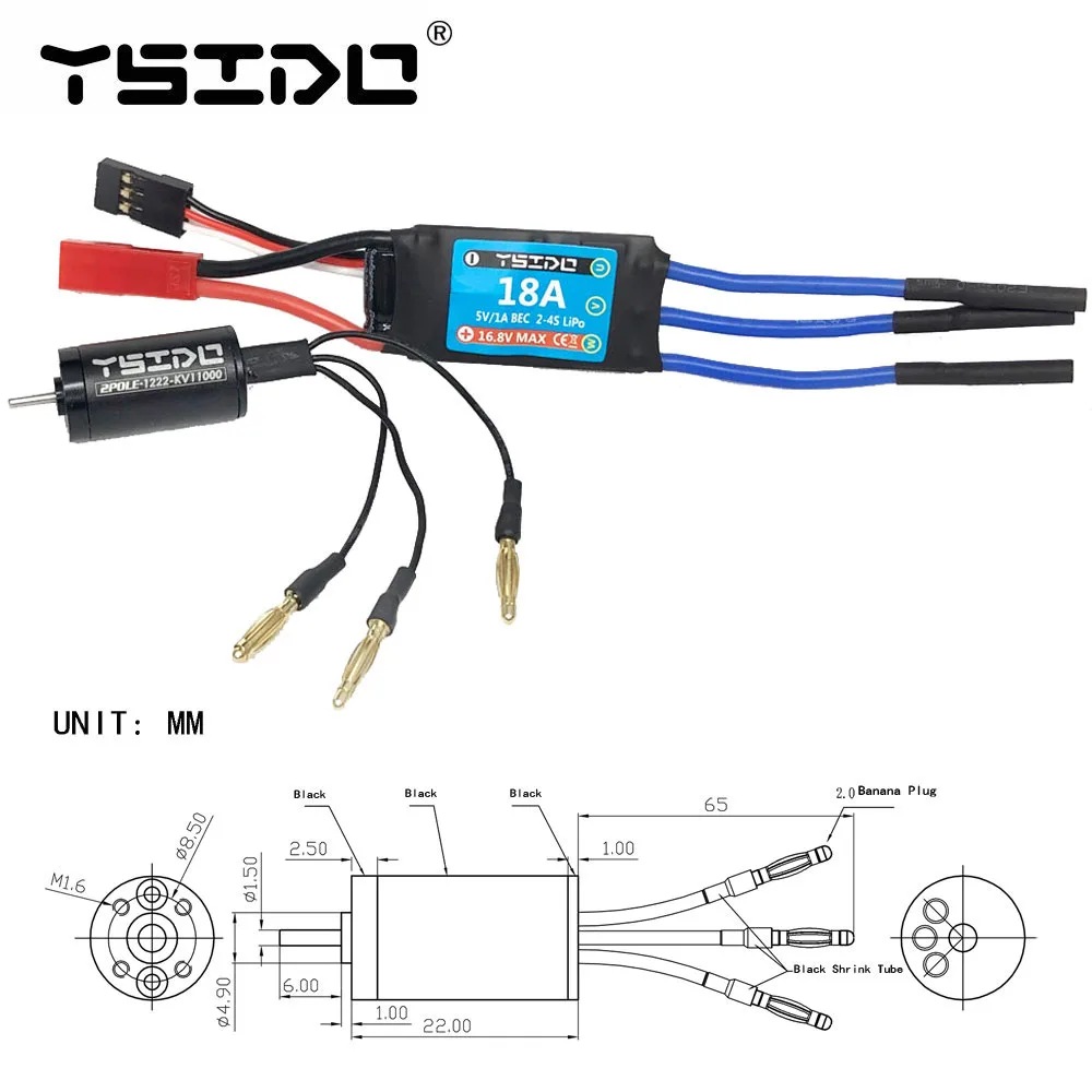 YSIDO 1222 11000KV бесщеточный двигатель 18A ESC для mini Z Q GLracing PN racing Kyosho Mr03 Pro Atomic DRZ 1/28 1/32
