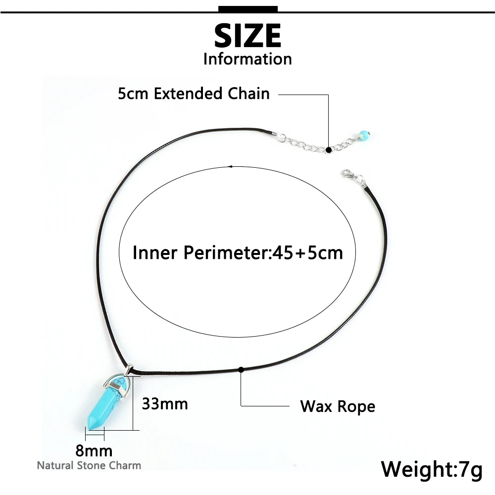 Женский и мужской кулон из натурального камня с шестигранной пулей ожерелье