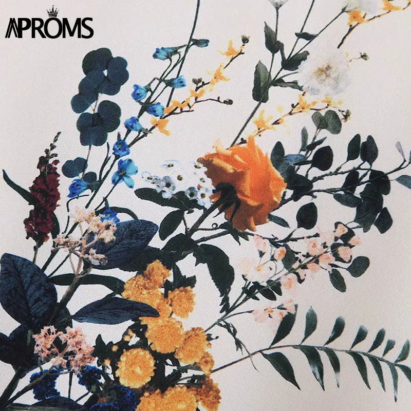 Новый элегантный Пышный рукав бант галстук рубашка милый цветочный принт